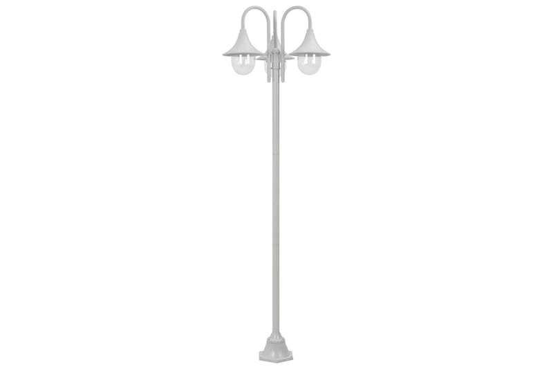 Hagelyktestolpe E27 220 cm aluminium 3 lamper hvit - Belysning - Utebelysning - Stolpelykt & portlykt