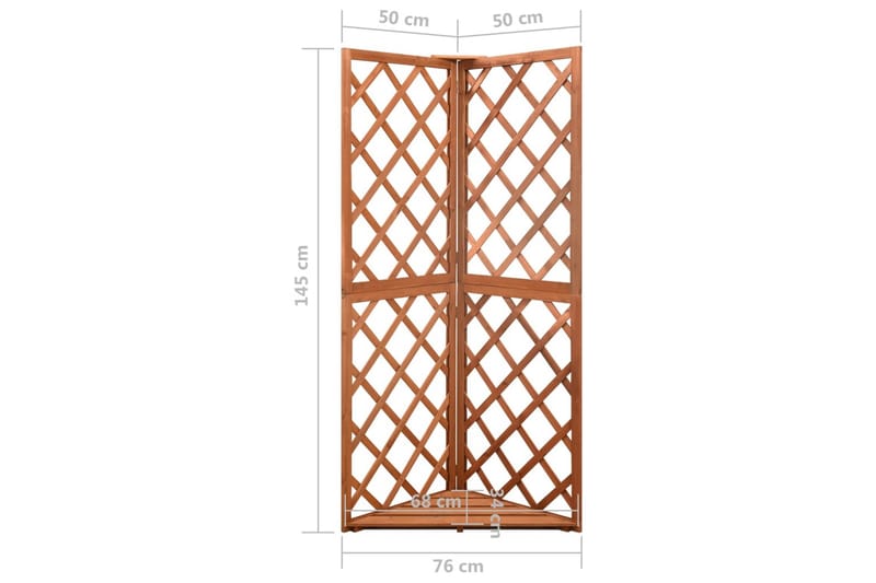 Hjørneespalier 50x50x145 cm heltre gran - Brun - Hage - Dyrking & hagearbeid - Drivhus - Drivhustilbehør