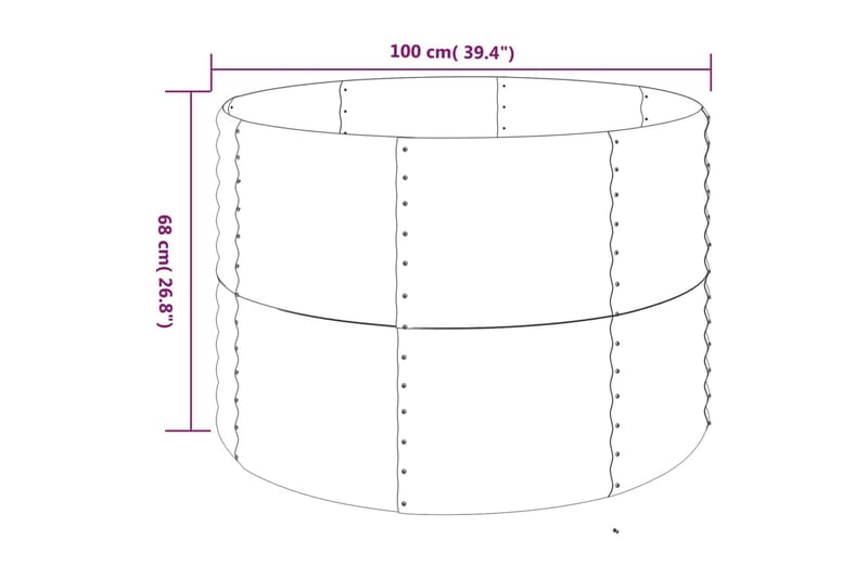 beBasic Plantekasse pulverlakkert stål 100x100x68 cm antrasitt - AntrasittgrÃ¥ - Hage - Dyrking & hagearbeid - Dyrking - Blomsterpotter - Blomsterkasser