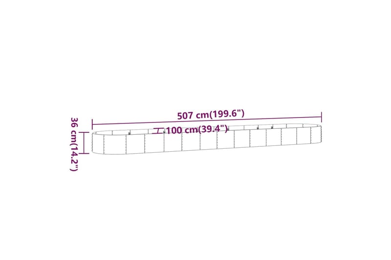 beBasic Plantekasse pulverlakkert stål 507x100x36 cm antrasitt - AntrasittgrÃ¥ - Hage - Dyrking & hagearbeid - Dyrking - Blomsterpotter - Blomsterkasser