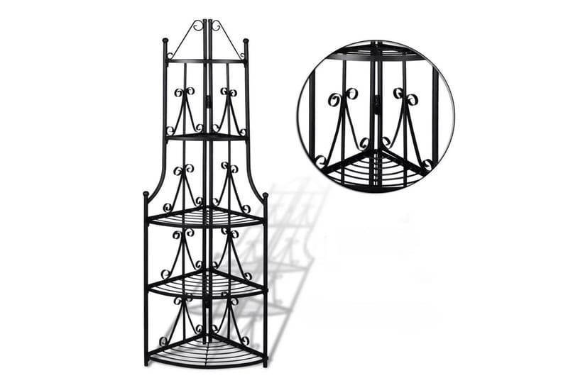 Hjørne Plante Stativ Svart - Hage - Dyrking & hagearbeid - Dyrking - Blomsterpotter - Blomsterhylle & blomsterstativ