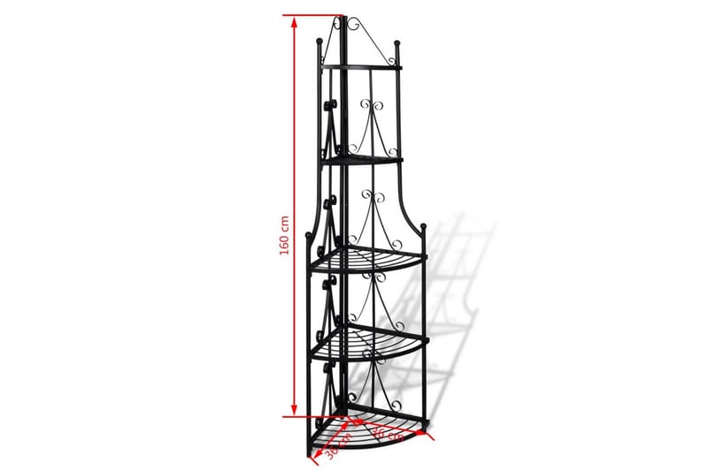 Hjørne Plante Stativ Svart - Hage - Dyrking & hagearbeid - Dyrking - Blomsterpotter - Blomsterhylle & blomsterstativ