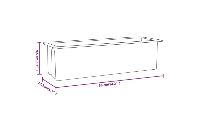 Blomsterkasser for europaller 12 stk grå 36x13,5x9,5 cm PP - Grå - Hage - Dyrking & hagearbeid - Dyrking - Blomsterpotter - Blomsterkasser