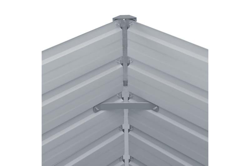Forhøyet hagebed 100x100x77 cm galvanisert stålgrå - Hage - Dyrking & hagearbeid - Dyrking - Blomsterpotter - Blomsterkasser
