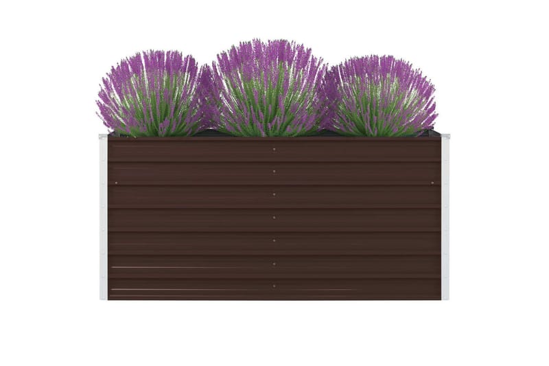 Forhøyet hagebed 160x80x45 cm galvanisert stål brun - Hage - Dyrking & hagearbeid - Dyrking - Blomsterpotter - Blomsterkasser