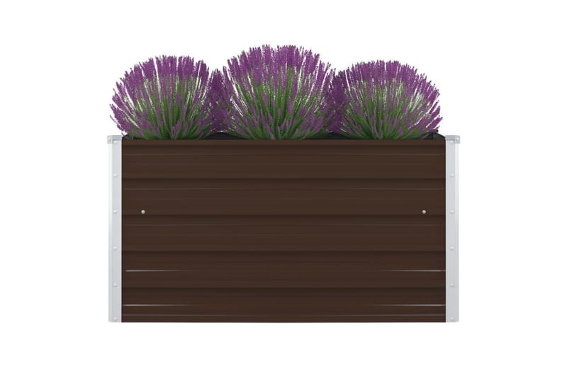 Forhøyet plantekasse 100x100x45 cm galvanisert stål brun - Hage - Dyrking & hagearbeid - Dyrking - Blomsterpotter - Blomsterkasser