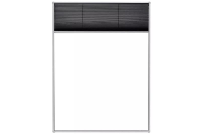 Plissert insektskjerm for vindu aluminium 60x80 cm - Hvit/Svart - Hage - Dyrking & hagearbeid - Dyrking - Skadedyrbekjempelse - Myggbeskyttelse