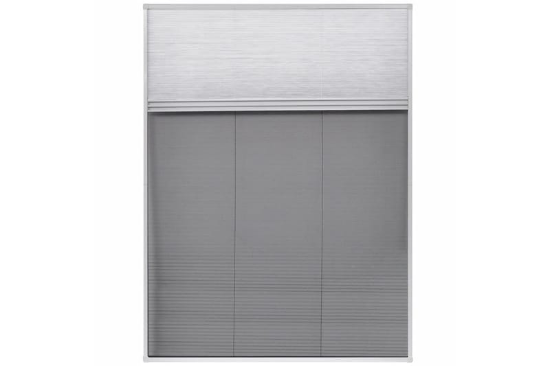 Plissert insektskjerm vindu aluminium 60x80cm med solskjerm - Hvit/Svart - Hage - Dyrking & hagearbeid - Dyrking - Skadedyrbekjempelse - Myggbeskyttelse