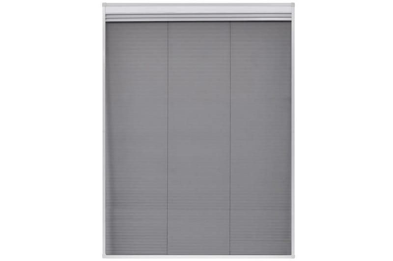 Plissert insektskjerm vindu aluminium 60x80cm med solskjerm - Hvit/Svart - Hage - Dyrking & hagearbeid - Dyrking - Skadedyrbekjempelse - Myggbeskyttelse