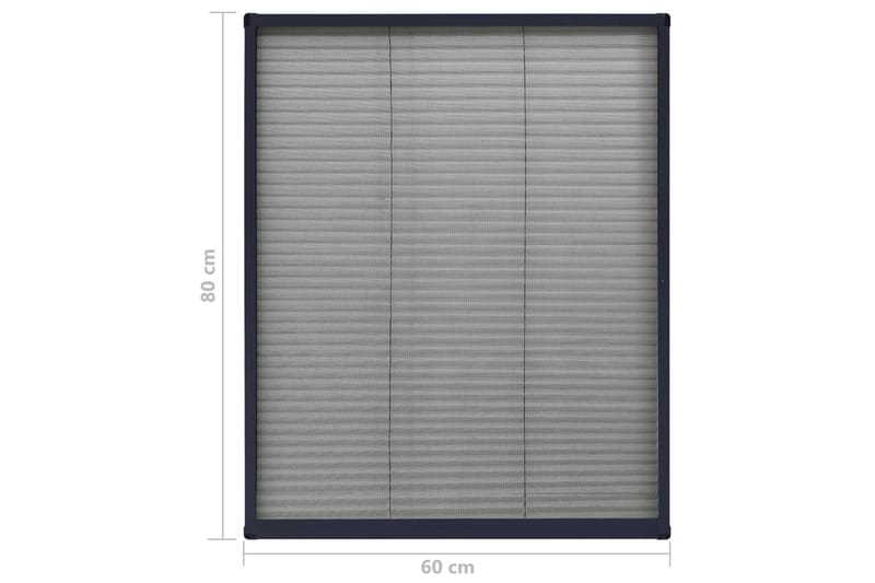 Plissert insektskjerm for vindu aluminium antrasitt 60x80 cm - Antrasittgrå - Hage - Dyrking & hagearbeid - Dyrking - Skadedyrbekjempelse - Myggbeskyttelse