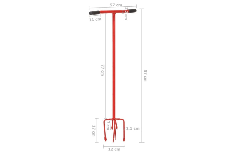 Hageklo rød stål - Hage - Dyrking & hagearbeid - Hageredskap & hageverktøy - Planteredskaper - Håndkultivator