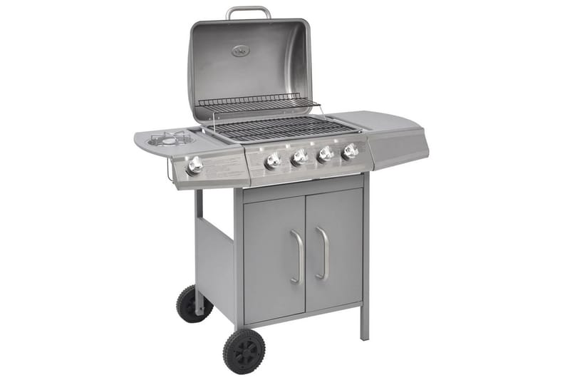 Gassgrill 4+1 kokesone sølv - Hage - Griller - Gassgrill