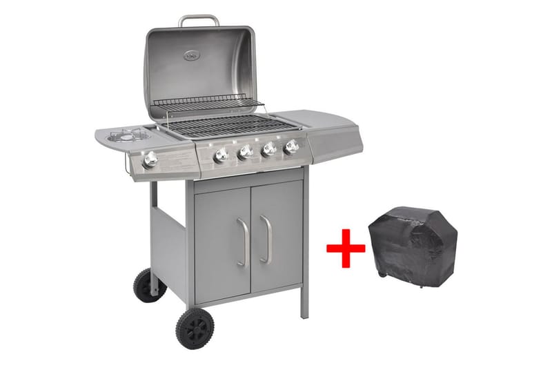 Gassgrill 4+1 kokesone sølv - Hage - Griller - Gassgrill