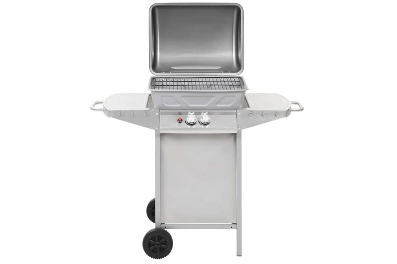 Gassgrill med 2 kokesoner sølv rustfritt stål - Hage - Griller - Gassgrill