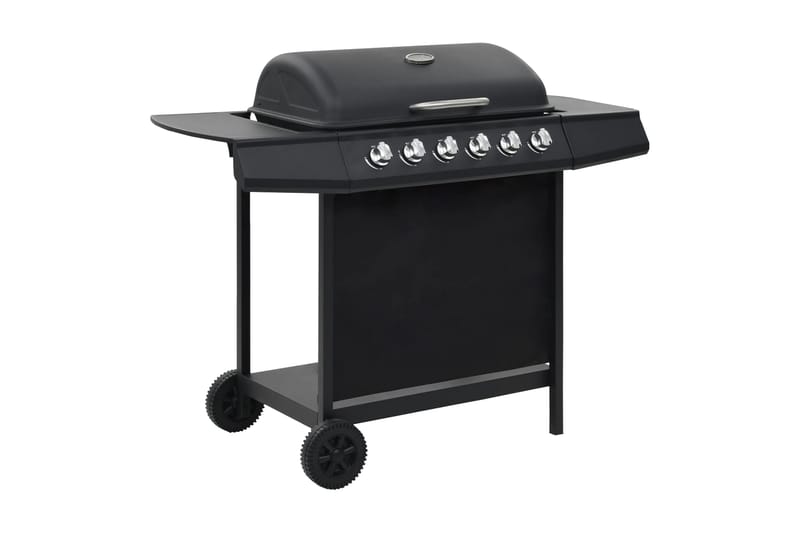 Gassgrill med 6 kokesoner stål svart - Hage - Griller - Gassgrill