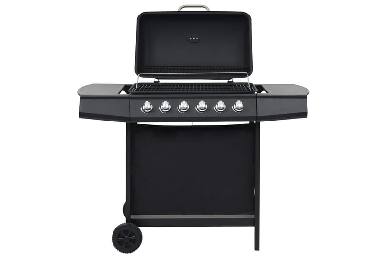 Gassgrill med 6 kokesoner stål svart - Hage - Griller - Gassgrill