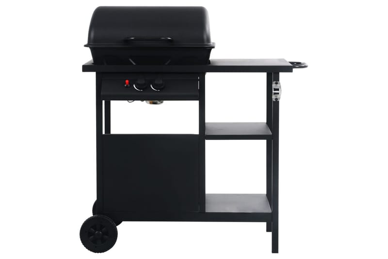 Gassgrill med sidebord i 3 etasjer svart - Hage - Griller - Gassgrill