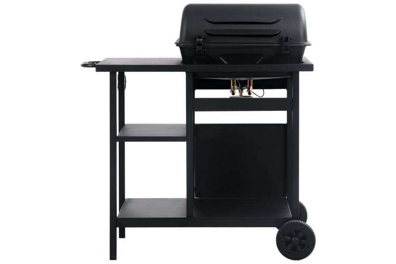 Gassgrill med sidebord i 3 etasjer svart - Hage - Griller - Gassgrill