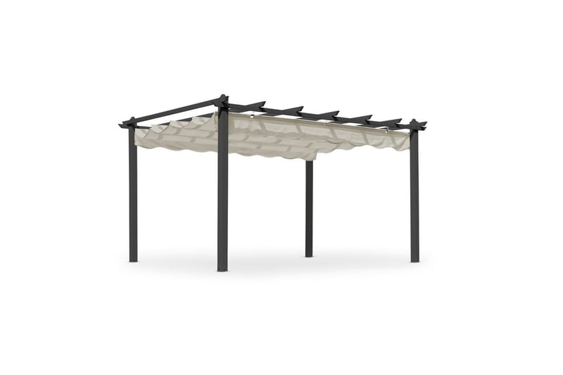 Pergola Hillerstorp Skanör 300 x 400 cm Svart/Sand - Svart/Sand - Hage - Griller - Grilltilbehør - Grilltelt