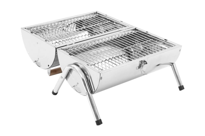 Brbar bordgrill kull rustfritt stål doble rister - Hage - Griller - Kullgrill - Kulegrill