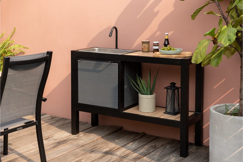 Panama Utendørskjøkken uten grill 132x48 cm Svart - Lifestyle Garden - Komplette utekjøkken