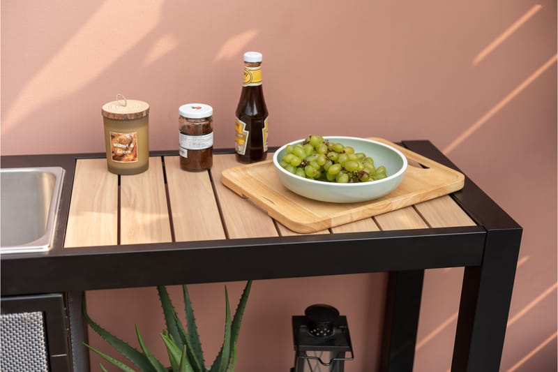 Panama Utendørskjøkken uten grill 132x48 cm Svart - Lifestyle Garden - Komplette utekjøkken