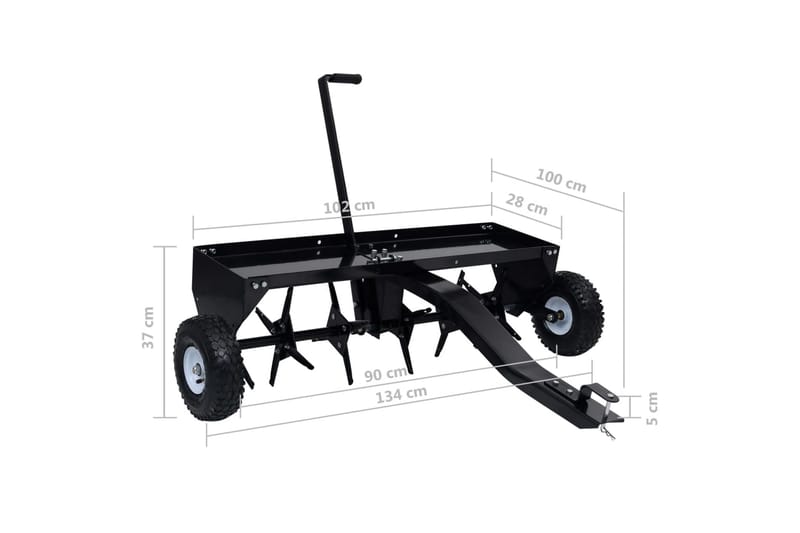 Plenlufter for kjøregressklipper 102 cm - Svart - Hage - Hagemaskiner - Gressklipper - Gressklipper elektrisk