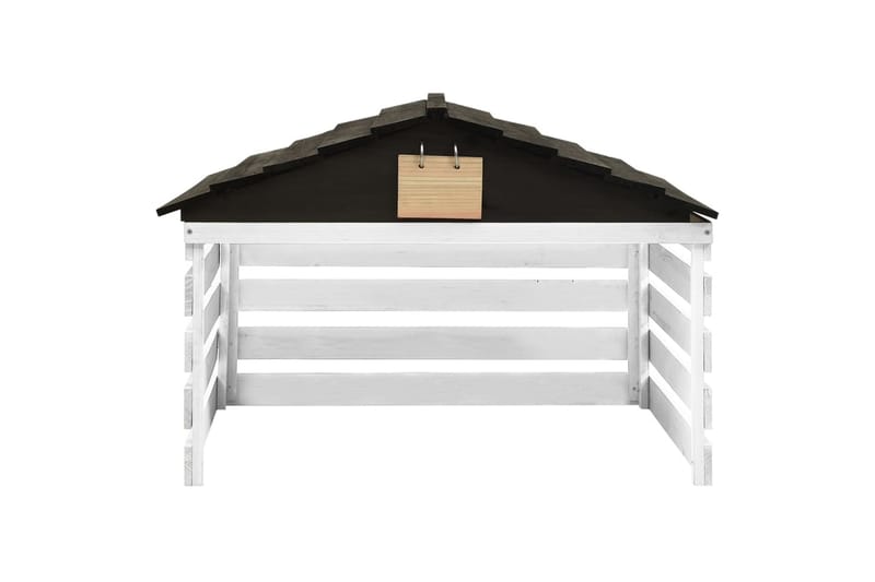 Gressklipperhus svart og hvit 78x74x54 cm gran - Svart - Hage - Hagemaskiner - Gressklipper - Robotklipper