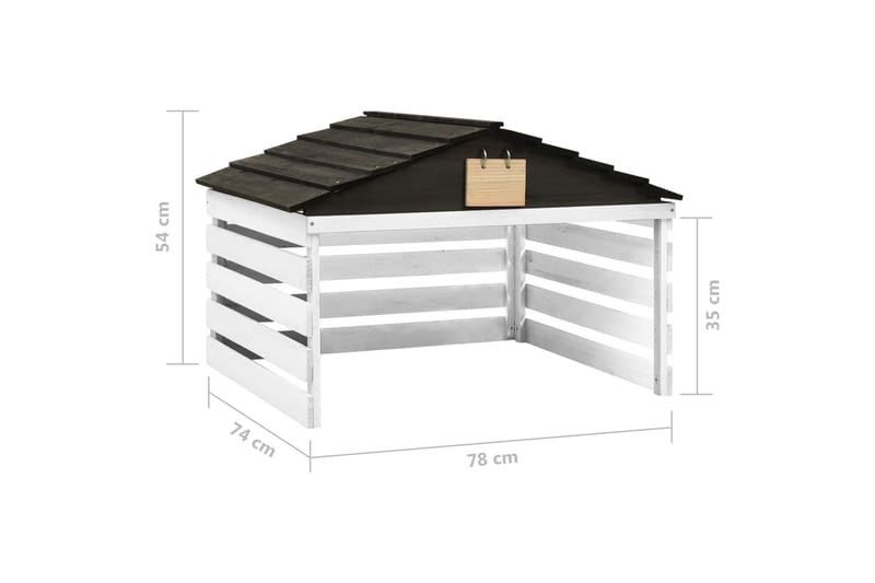 Gressklipperhus svart og hvit 78x74x54 cm gran - Svart - Hage - Hagemaskiner - Gressklipper - Robotklipper