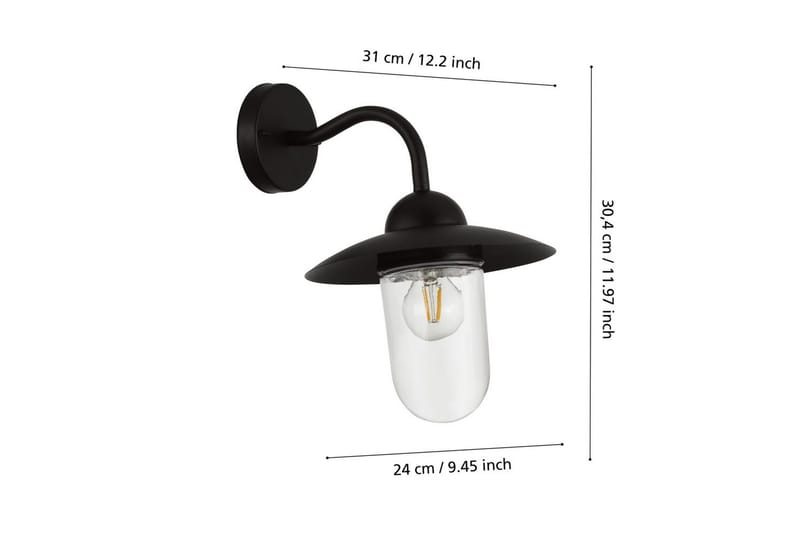 Vegglampe utendørsbelysning Eglo Milton sink - Grå - Hage - Utemiljø - Entré - Entrébelysning