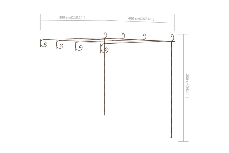 Hagebue antikk brun 4x3x2,5 m jern - Brun - Rosebue - Hagefigurer & hagepynt