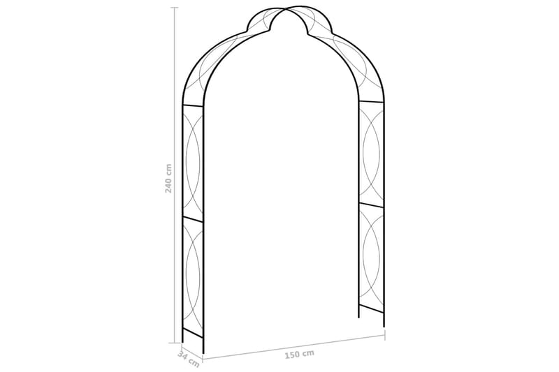 Hagebue svart 150x34x240 cm jern - Hage - Utemiljø - Hagedekorasjon - Hagefigurer & hagepynt