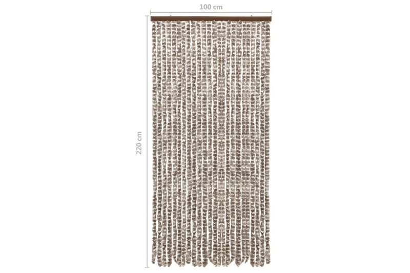 Insektgardin gråbrun og hvit 100x220 cm chenille - Taupe - Hage - Utemiljø - Hagedekorasjon - Myggnett