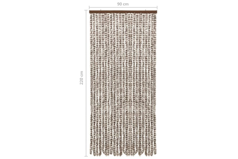 Insektgardin gråbrun og hvit 90x220 cm chenille - Taupe - Hage - Utemiljø - Hagedekorasjon - Myggnett