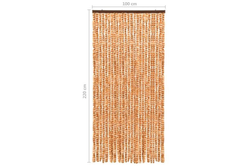 Insektgardin oker og hvit 100x220 cm chenille - Gul - Hage - Utemiljø - Hagedekorasjon - Myggnett