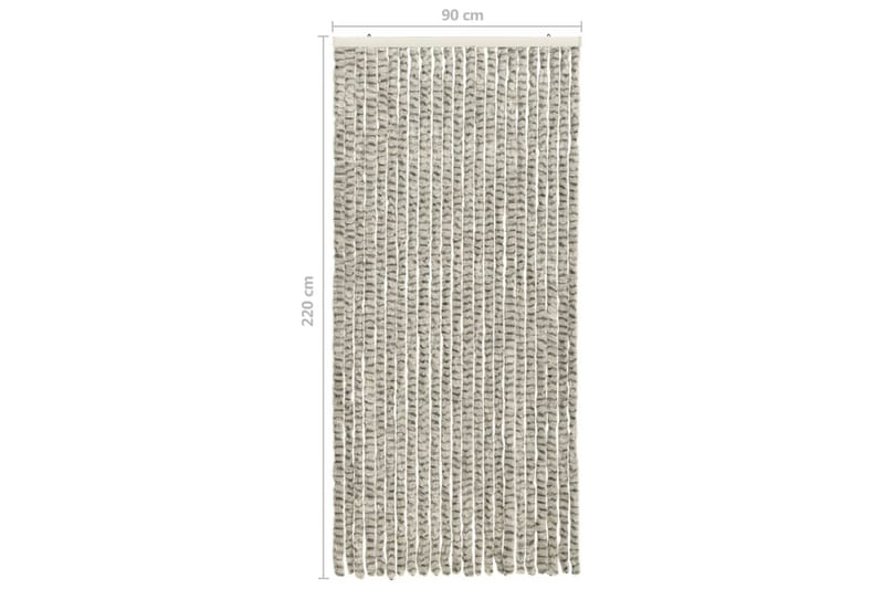 Insektsgardin lyse- og mørkegrå 90x220 cm chenille - Grå - Hage - Utemiljø - Hagedekorasjon - Myggnett