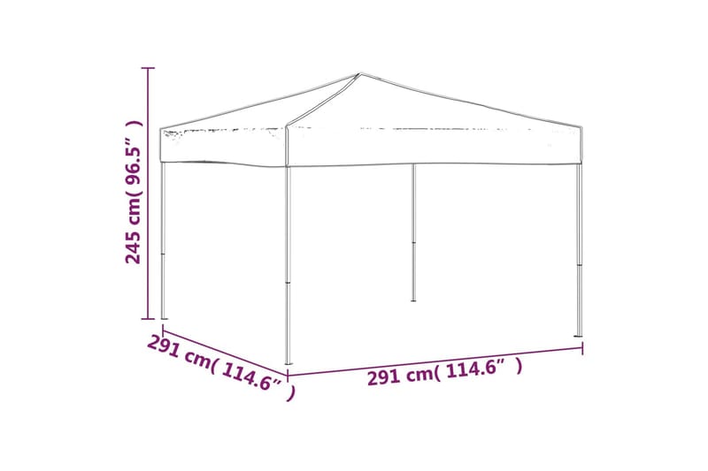 beBasic Sammenleggbart festtelt kremhvit 3x3 m - Krem - Hage - Utemiljø - Utendørsoppbevaring - Hagetelt & oppbevaringstelt - Partytelt