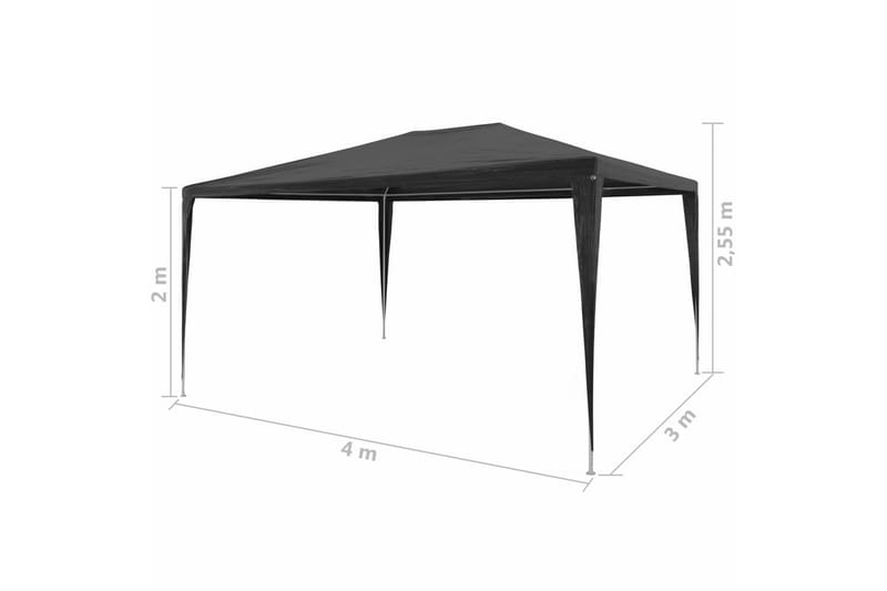 Festtelt PE 3x4 m antrasitt - Hage - Utemiljø - Utendørsoppbevaring - Hagetelt & oppbevaringstelt - Partytelt