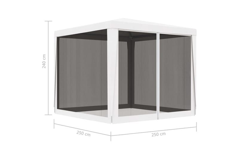 Partytelt med 4 sidevegger av netting 2,5x2,5 m hvit - Hvit - Hage - Utemiljø - Utendørsoppbevaring - Hagetelt & oppbevaringstelt - Partytelt