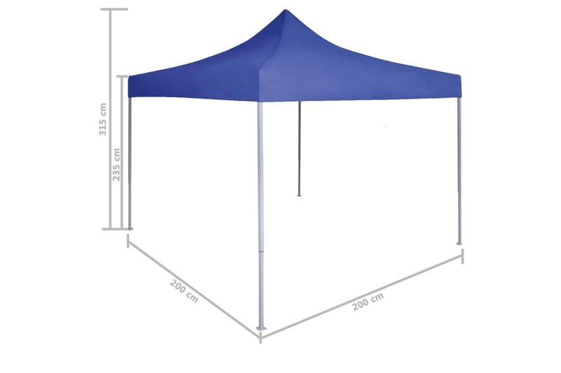 Profesjonelt sammenleggbart festtelt 2x2 m stål blå - Hage - Utemiljø - Utendørsoppbevaring - Hagetelt & oppbevaringstelt - Partytelt