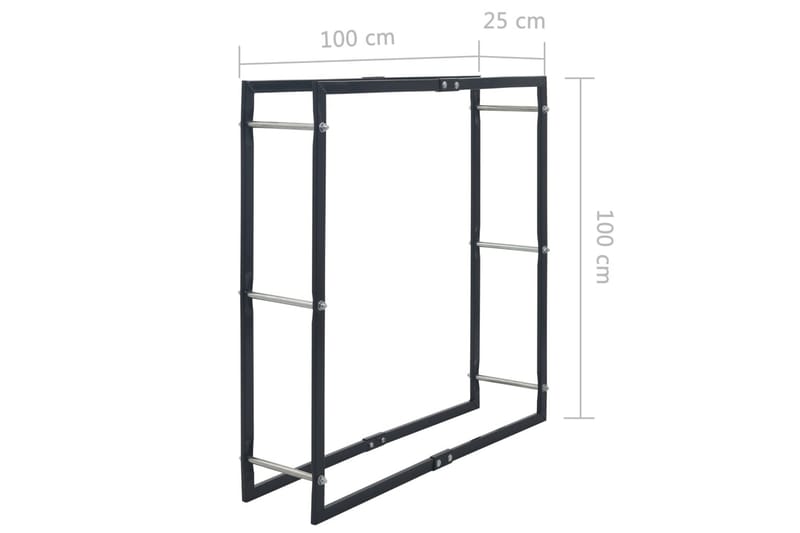 Vedstativ antrasitt 120x35x120 cm stål - Hage - Utemiljø - Utendørsoppbevaring - Vedoppbevaring