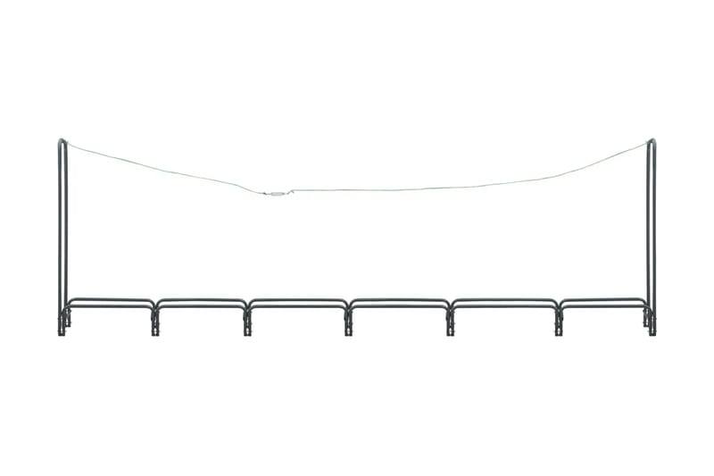 Vedstativ antrasitt 360x35x120 cm stål - Hage - Utemiljø - Utendørsoppbevaring - Vedoppbevaring