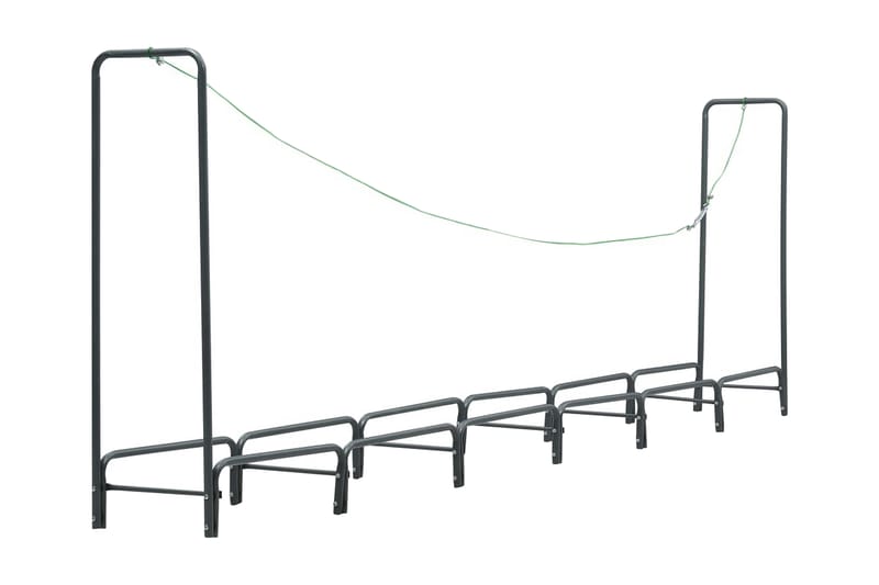 Vedstativ antrasitt 360x35x120 cm stål - Hage - Utemiljø - Utendørsoppbevaring - Vedoppbevaring