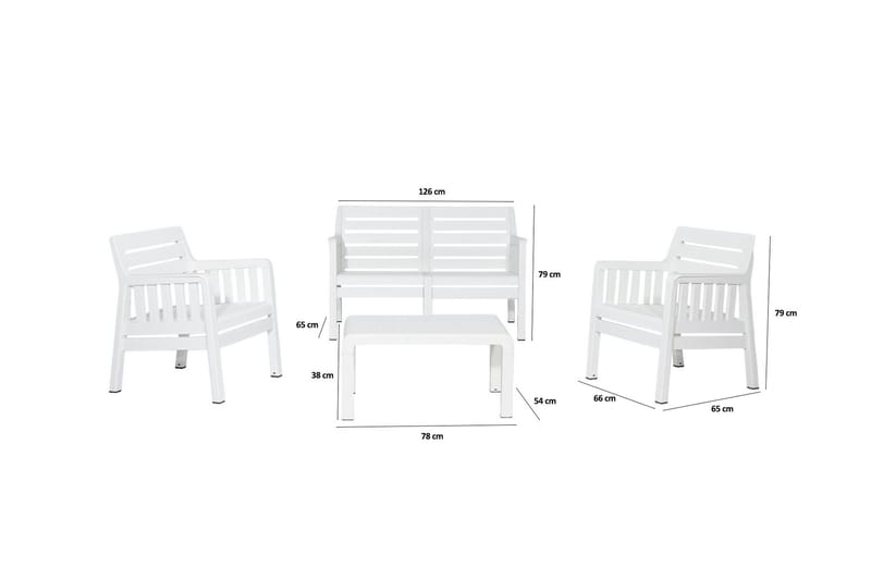 Desi Sofa 4-seter - Hvit - Hage - Utemiljø - Veranda & terrasse - Verandamøbler