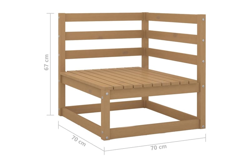 Hagesofagruppe 10 deler honningbrun heltre furu - Brun - Hage - Utemiljø - Veranda & terrasse - Verandamøbler