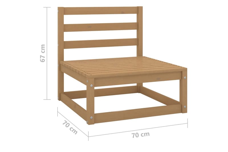 Hagesofagruppe 11 deler heltre furu - Brun - Verandamøbler - Sofagruppe utendørs - Loungesett