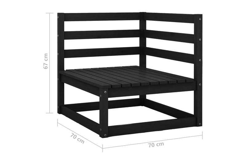 Hagesofagruppe 12 deler heltre furu - Svart - Hage - Utemiljø - Veranda & terrasse - Verandamøbler