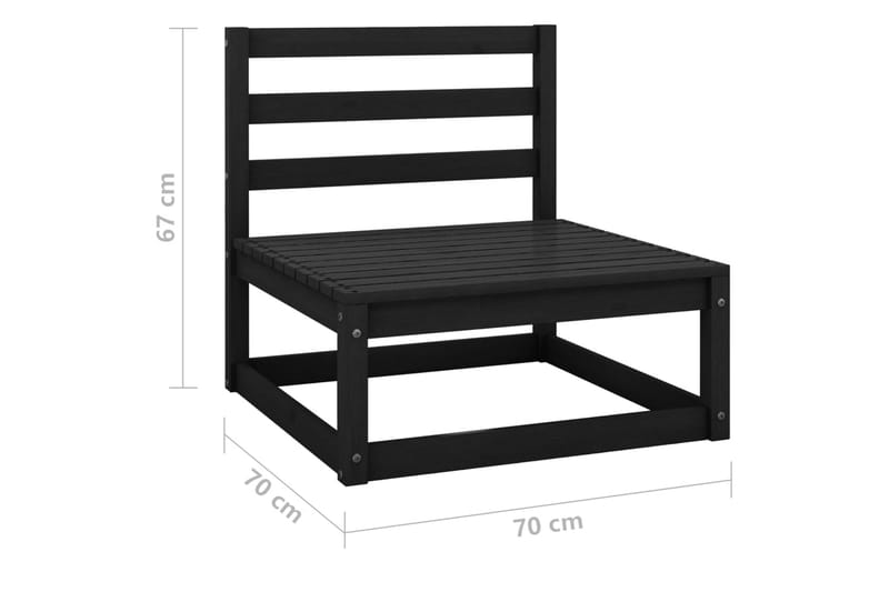 Hagesofagruppe 14 deler svart heltre furu - Svart - Hage - Utemiljø - Veranda & terrasse - Verandamøbler