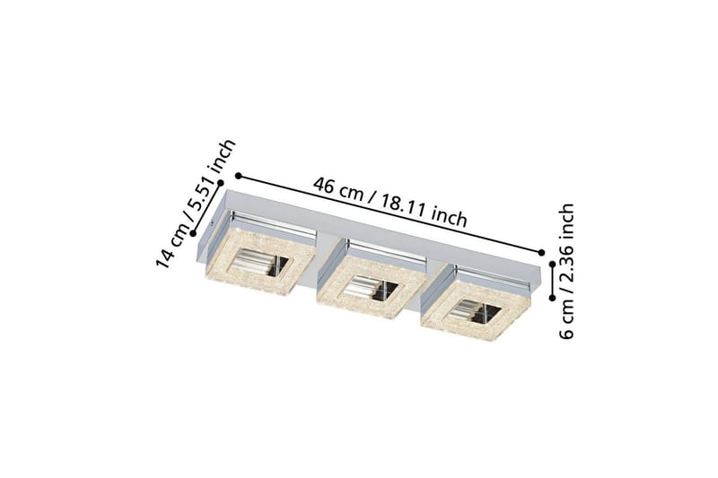 Vegg-/Taklampe Eglo Fradelo med 3 Lamper - Sølv - Hage - Utemiljø - Veranda & terrasse - Verandabelysning