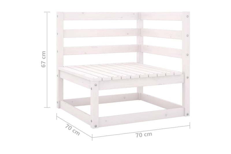 Hagesofagruppe 4 deler hvit heltre furu - Hvit - Hage - Utemiljø - Veranda & terrasse - Verandamøbler